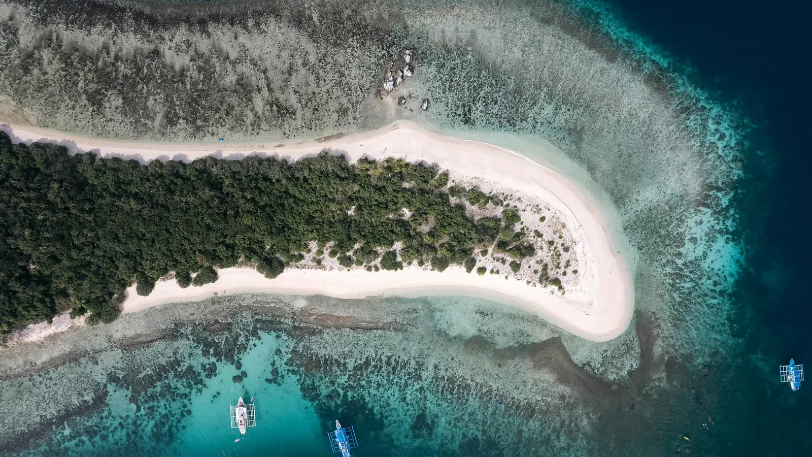 Representative aerial view of a small Philippine island community in Palawan