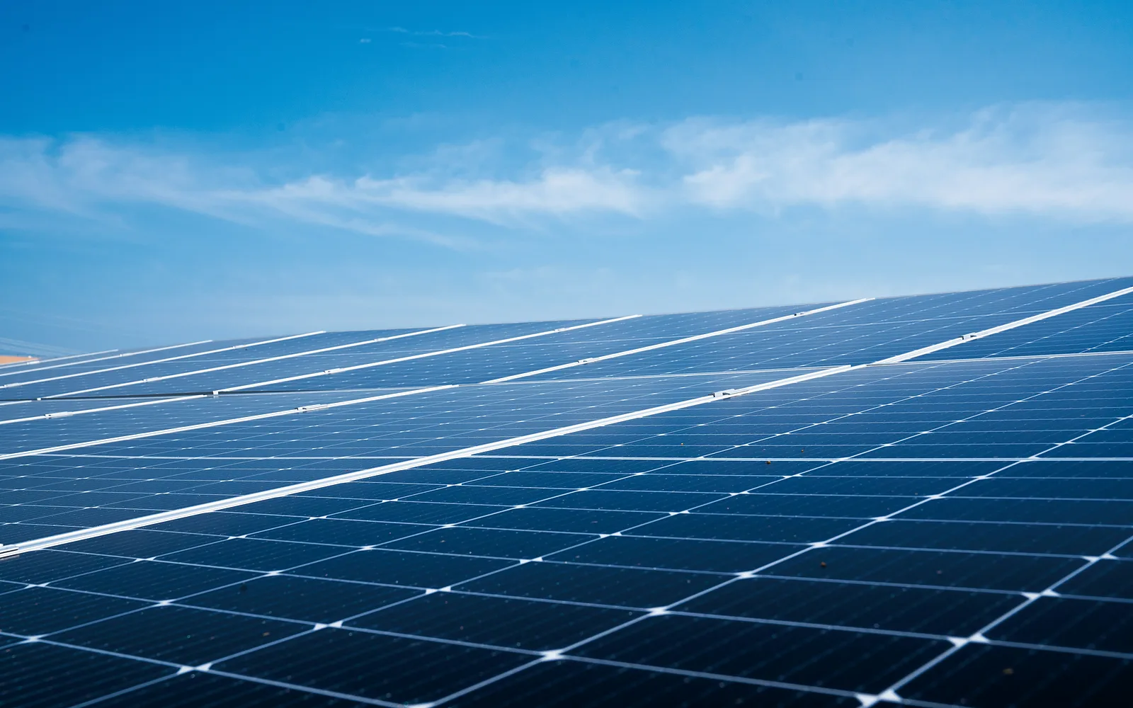 Close view of aligned photovoltaic modules used to estimate panel count