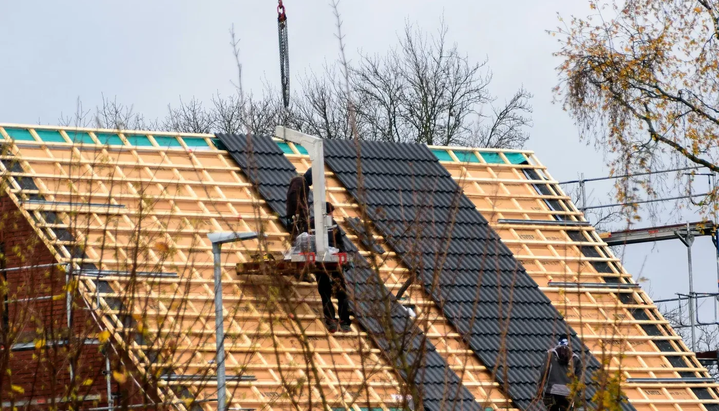 Roof under repair before solar panels are installed